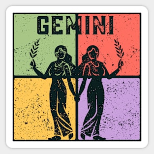 Gemini Zodiac Art - Twins Icon Design Sticker